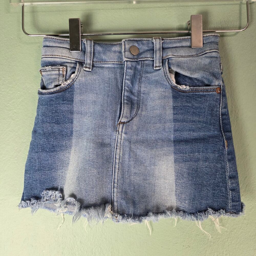 DL1961 Girls Jenny Hollywood A-Line Raw Hem Stretch Denim Jean Skirt Size 4